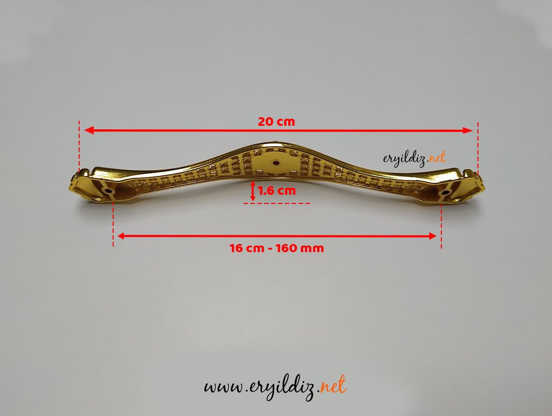 Rose 160 mm Mobilya Kulp Altın Sarısı Eryıldız Hırdavat