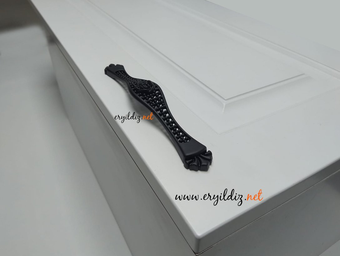 Rose 160 mm Mobilya Kulp Siyah Eryıldız Hırdavat