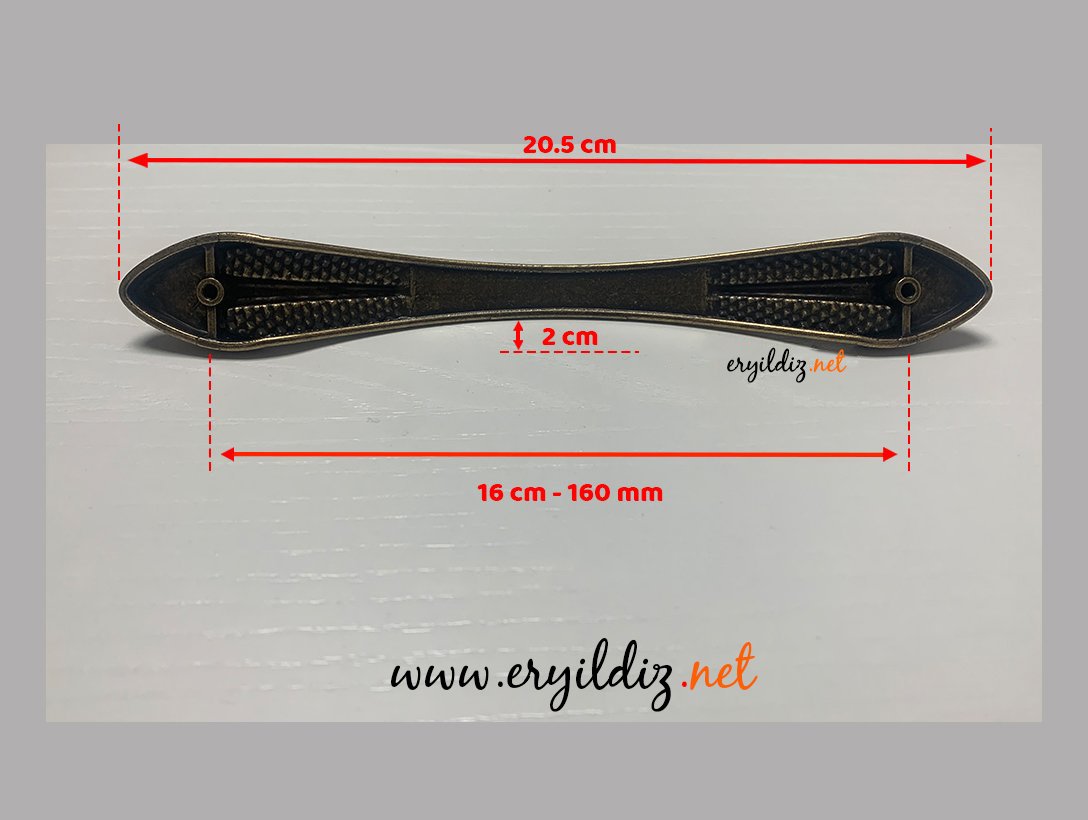 Samuray Antik Sarı Mobilya Kulp 160 mm Eryıldız Hırdavat