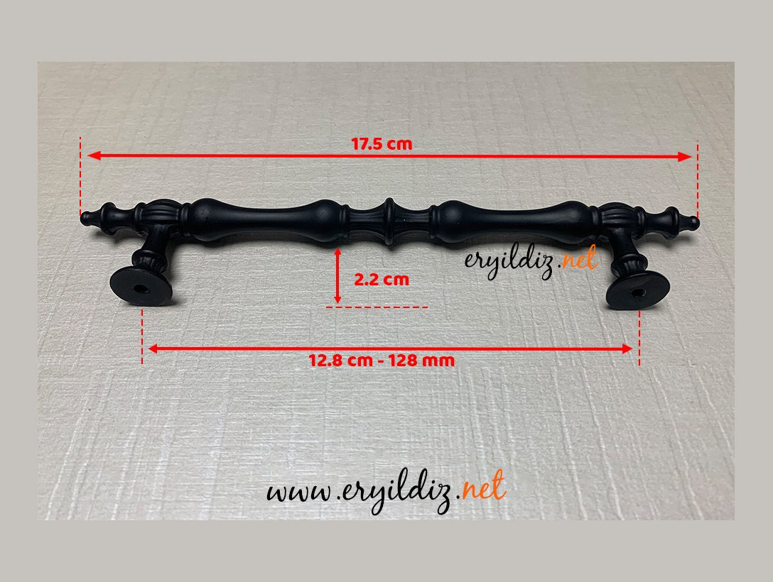 Şehzade Mobilya Kulp Siyah - 128 mm Eryıldız Hırdavat