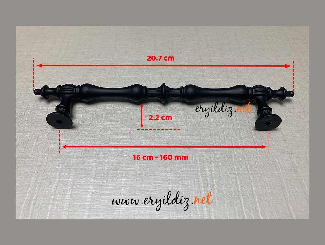 Şehzade Mobilya Kulp Siyah - 160 mm Eryıldız Hırdavat