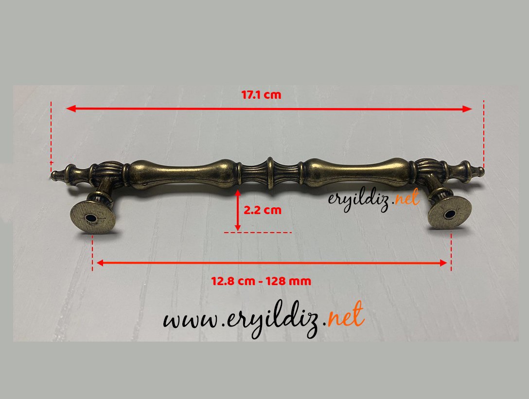 Şehzade Mobilya Kulp Mat Antik - 128 mm Eryıldız Hırdavat