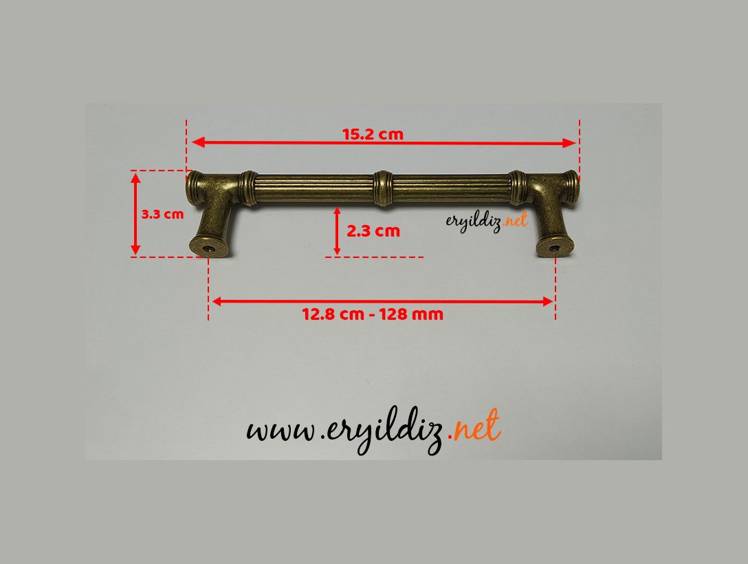 System 4227 Mobilya Kulp Antik Eskitme - 128 mm Eryıldız Hırdavat
