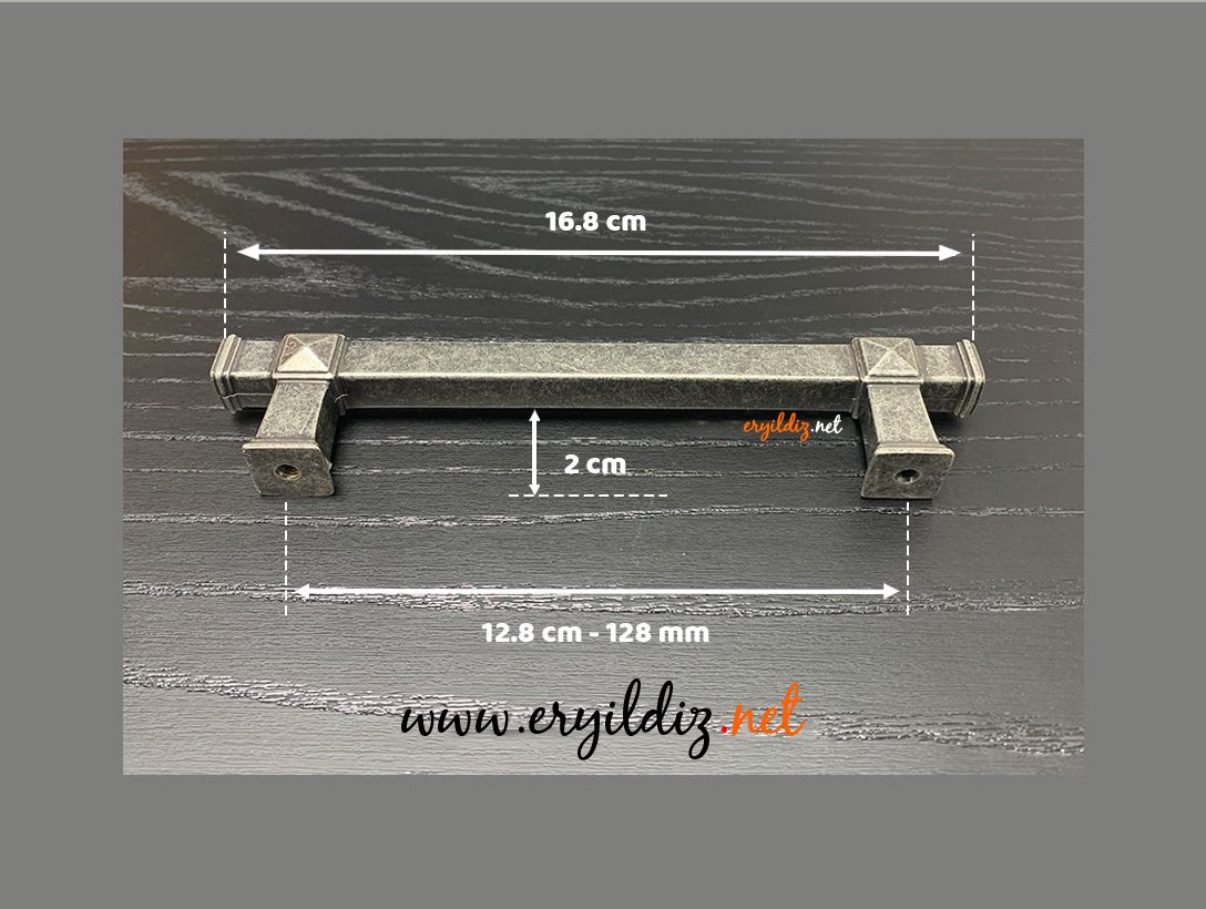 System 4223 Mobilya Kulp Gümüş Eskitme - 128 mm Eryıldız Hırdavat