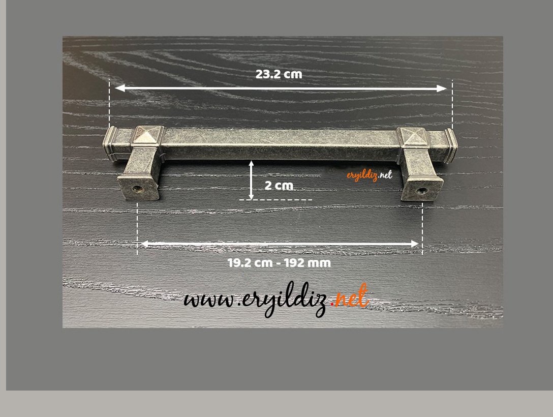 System 4223 Mobilya Kulp Gümüş Eskitme - 192 mm Eryıldız Hırdavat