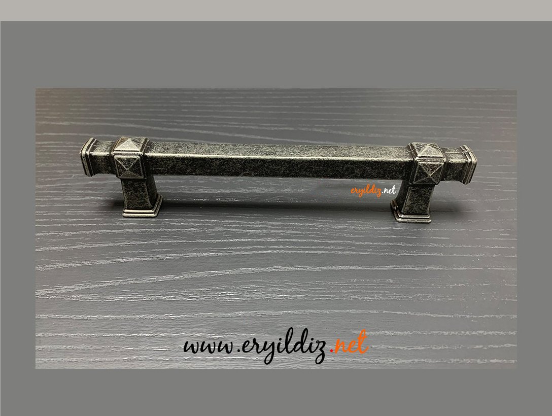 System 4223 Mobilya Kulp Gümüş Eskitme Eryıldız Hırdavat