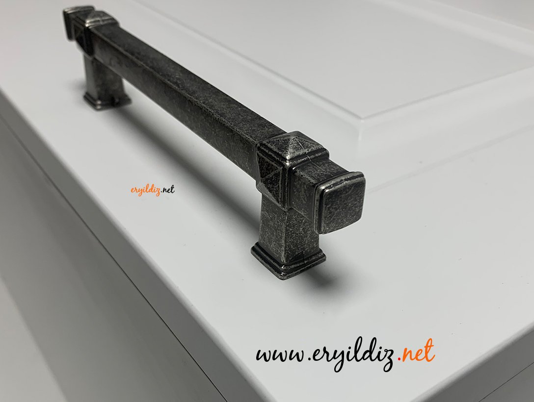 System 4223 Mobilya Kulp Gümüş Eskitme Eryıldız Hırdavat