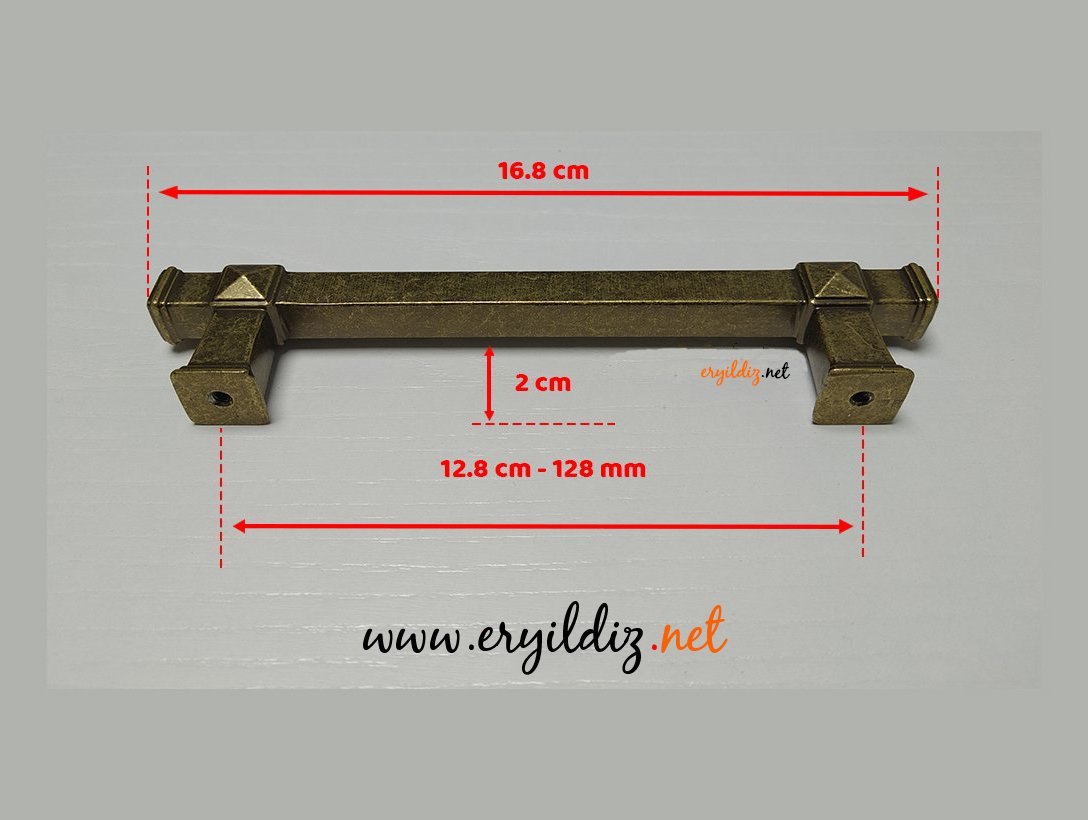 System 4223 Mobilya Kulp Antik Eskitme 128 mm Eryıldız Hırdavat