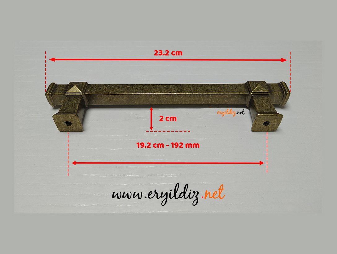 System 4223 Mobilya Kulp Antik Eskitme 192 mm Eryıldız Hırdavat