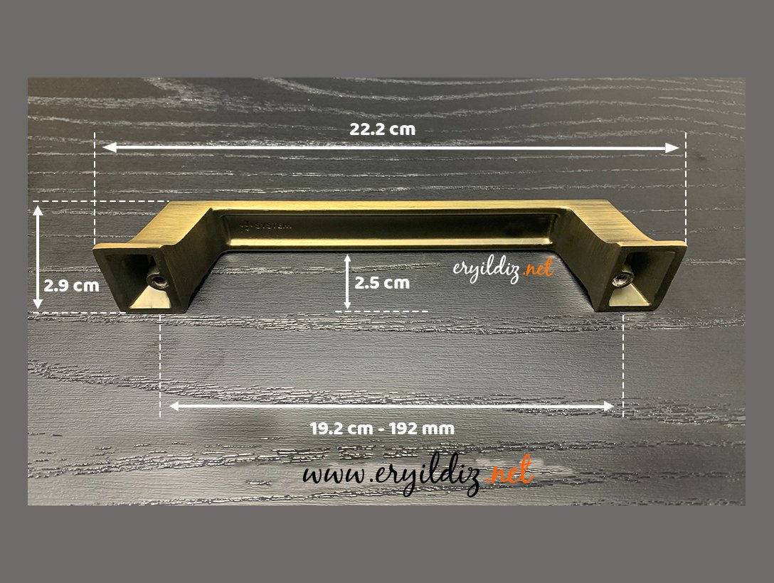 System 4235 Mobilya Kulp Antik 192 mm Eryıldız Hırdavat