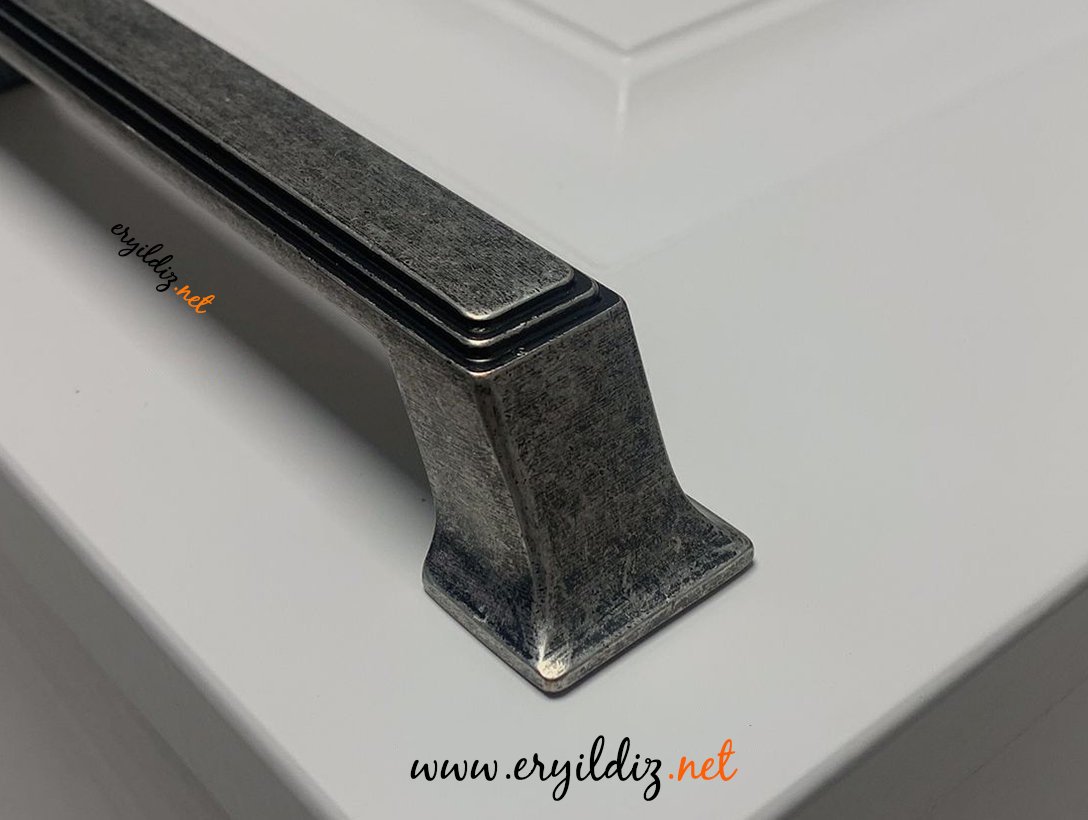 System 4235 Mobilya Kulp Eskitilmiş Mat Gümüş  Eryıldız Hırdavat