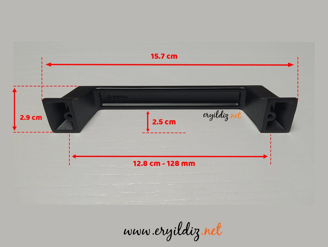 System 4235 Mobilya Kulp Siyah - 128 mm Eryıldız Hırdavat