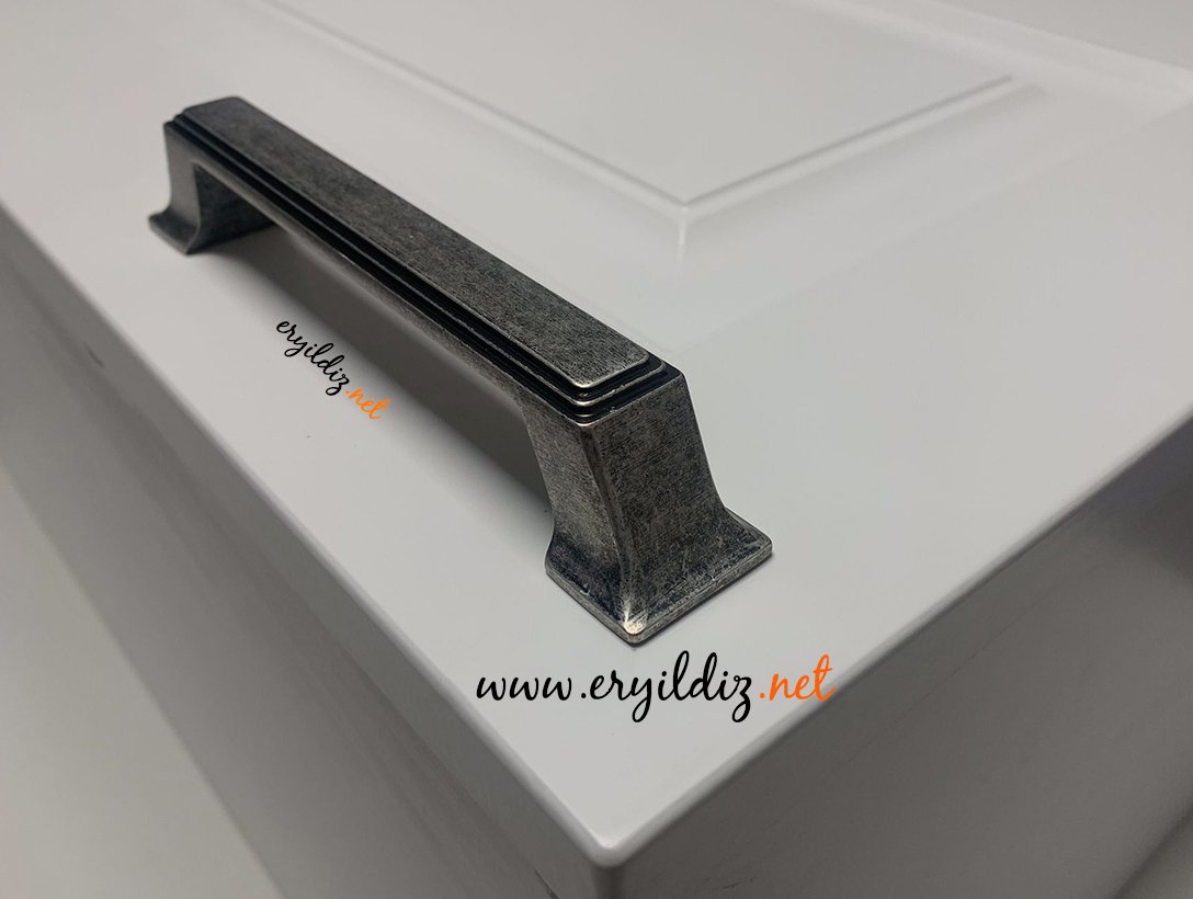 System 4235 Mobilya Kulp Eskitilmiş Mat Gümüş Eryıldız Hırdavat