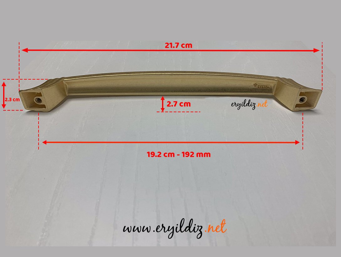 System 4255 Mobilya Kulp Altın Sarısı - 192 mm Eryıldız Hırdavat 