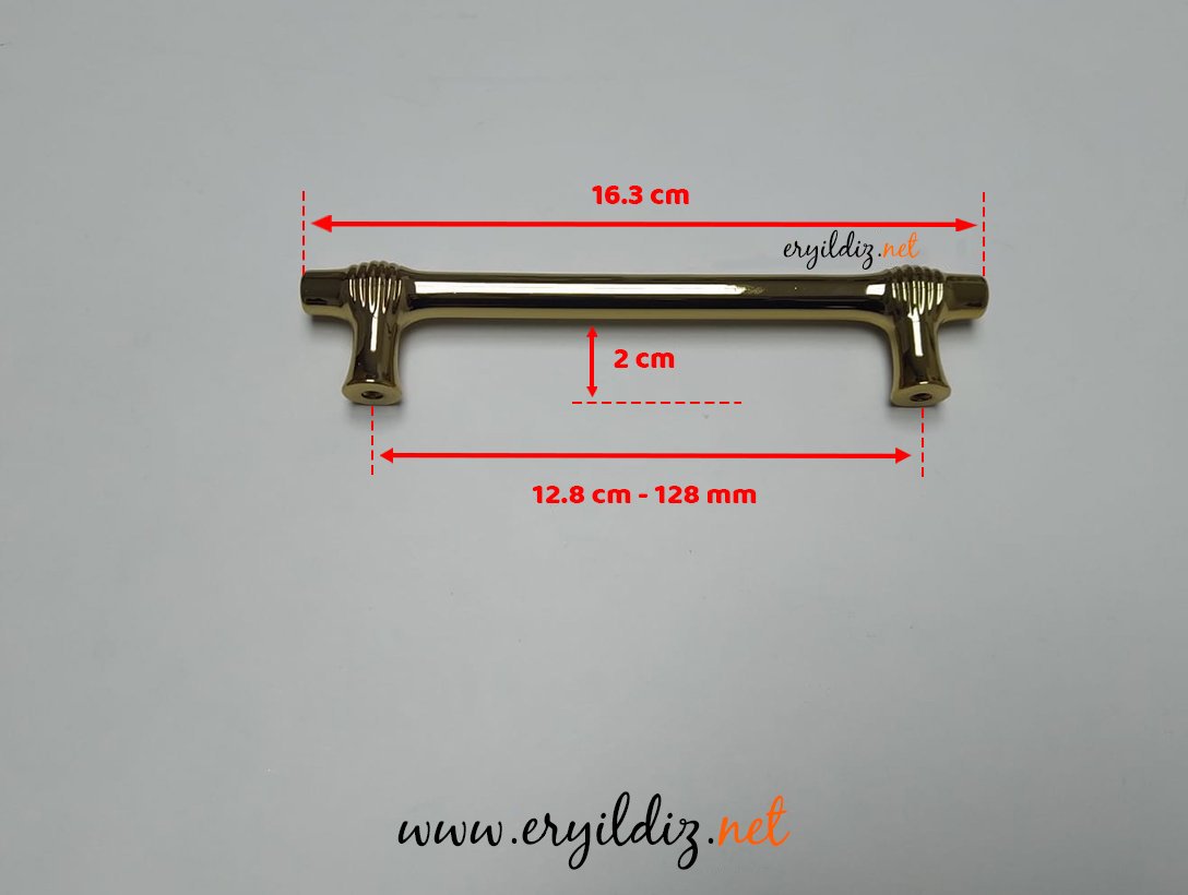 System 4323 Mobilya Kulp Altın Sarısı - 128 mm Eryıldız Hırdavat