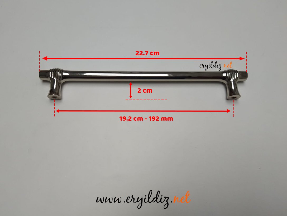 System 4323 Mobilya Kulp System 4323 Mobilya Kulp Parlak Nikel - 192 mm Eryıldız Hırdavat