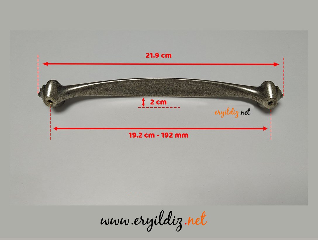 Sistem SY 4395 Mobilya Kulp Antik Gümüş - 192 mm Eryıldız Hırdavat