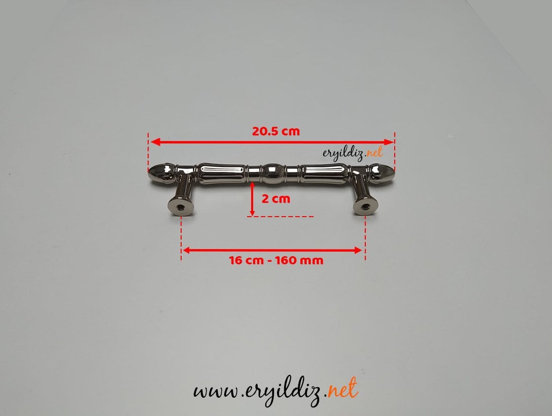 System 4467 Mobilya Kulp Parlak Nikel - 160 mm Eryıldız Hırdavat