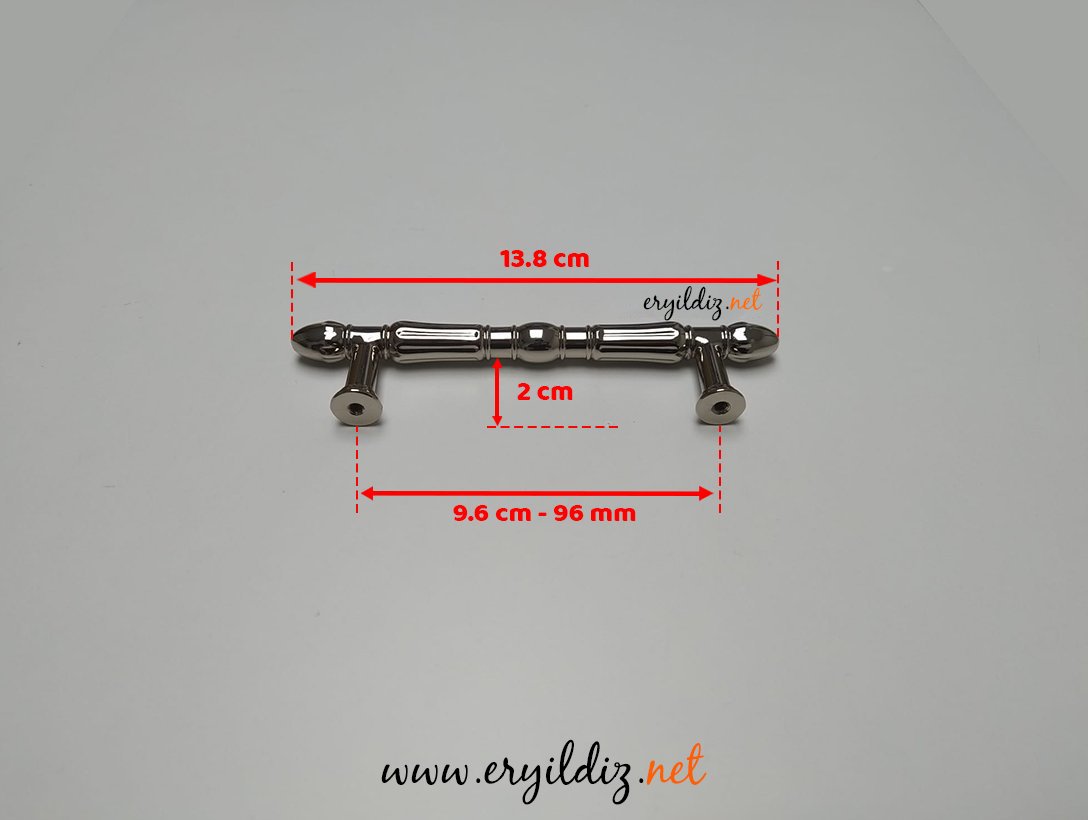 System 4467 Mobilya Kulp Parlak Nikel - 96 mm Eryıldız Hırdavat