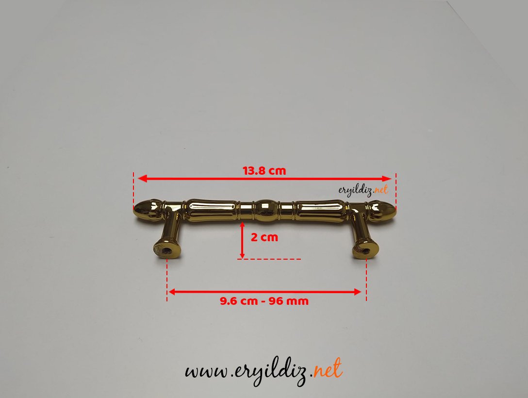System 4467 Mobilya Kulp Altın Sarısı 96mm Eryıldız Hırdavat