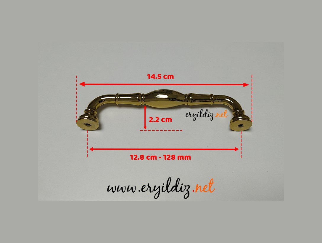 System 4477 Mobilya Kulp Altın Sarısı - 128 mm Eryıldız Hırdavat