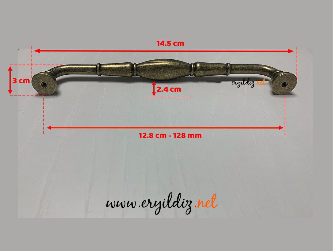 System 4477 Mobilya Kulp Antik Eskitme 128 mm Eryıldız Hırdavat