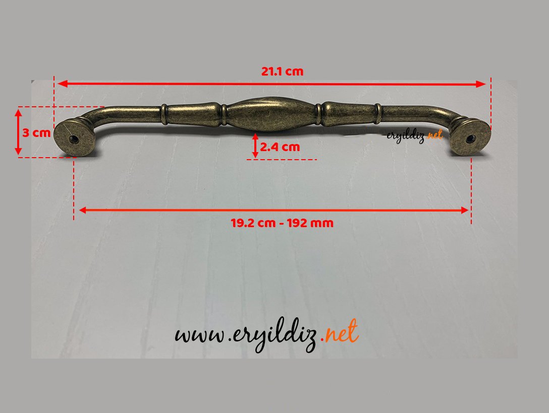 System 4477 Mobilya Kulp Antik Eskitme 192 mm Eryıldız Hırdavat