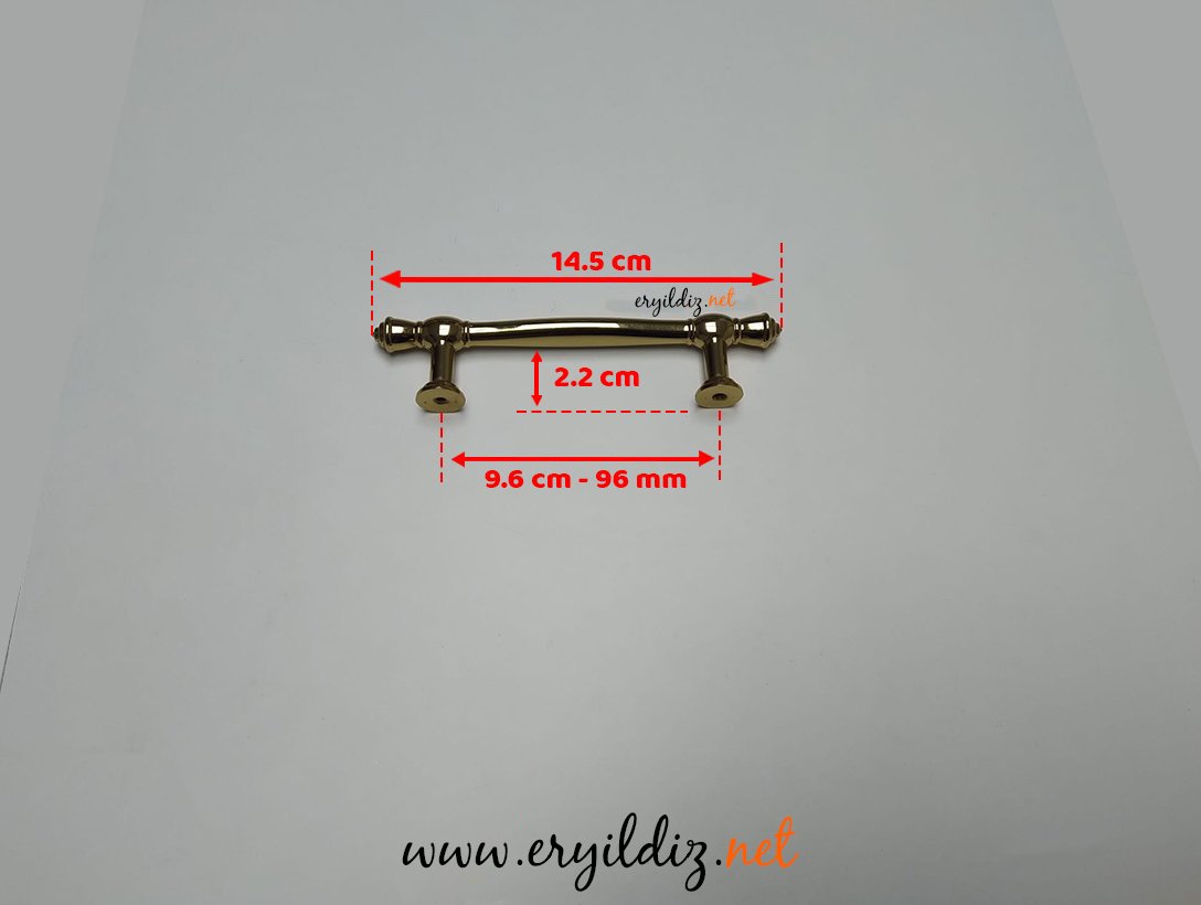 System 4482 Mobilya Kulp Altın Sarısı - 96 mm Eryıldız Hırdavat