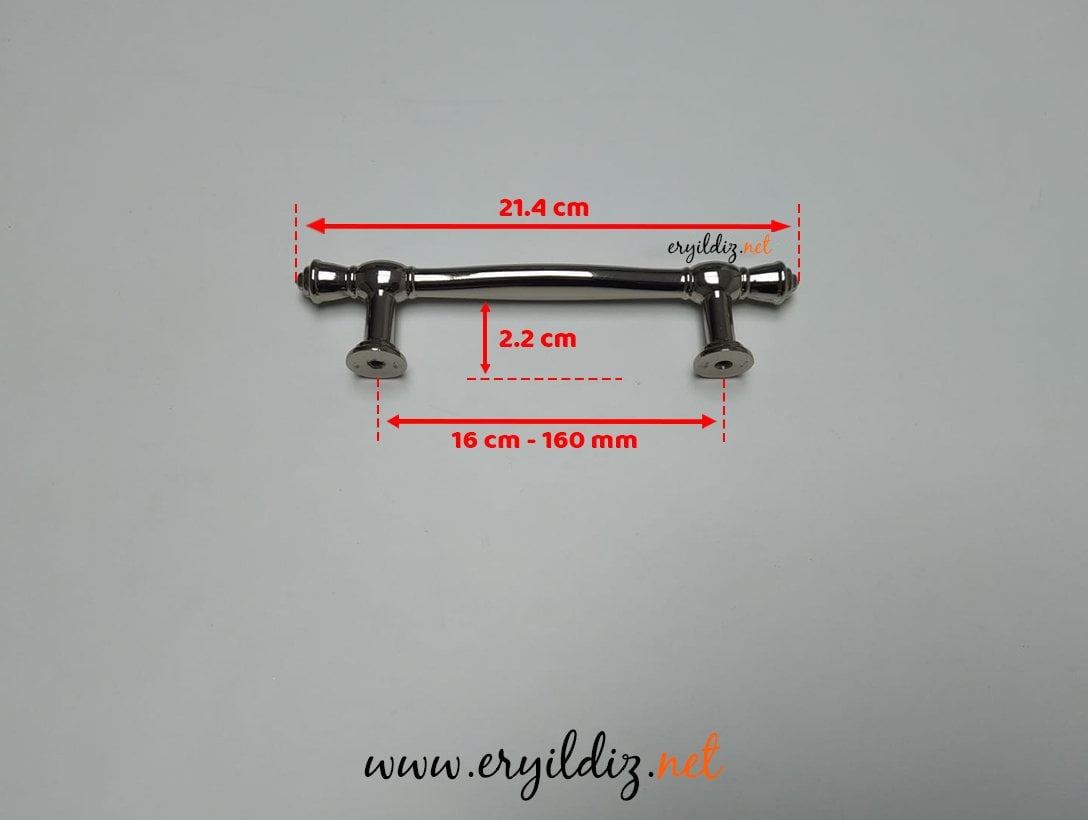 System 4482 Mobilya Kulp Parlak Nikel - 160 mm Eryıldız Hırdavat