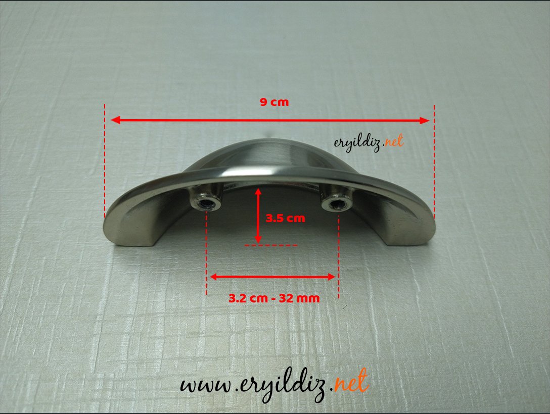 System 4525 Çanak Mobilya Kulp İnox - 32 mm Eryıldız Hırdavat