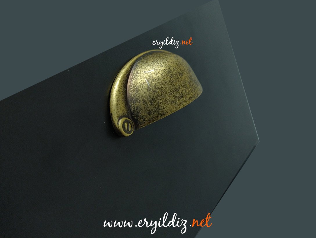 System 4525 Çanak Mobilya Kulp Antik Eskitme - 32 mm Eryıldız Hırdavat 