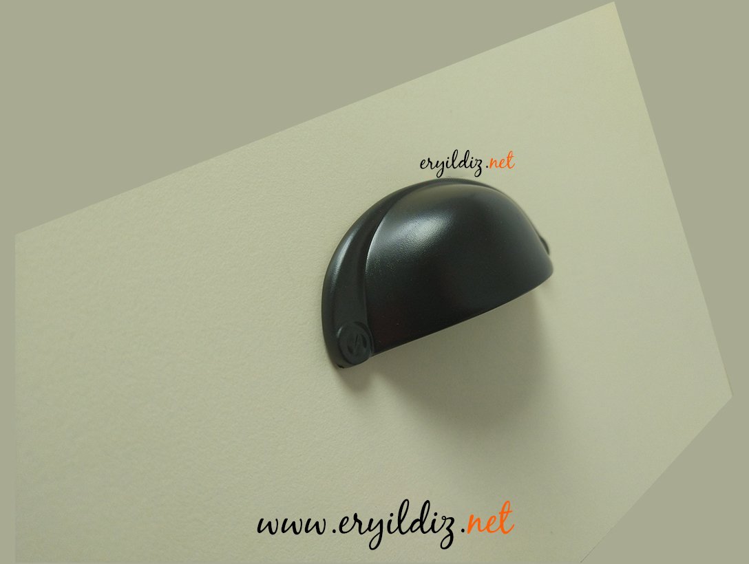 System 4525 Çanak Mobilya Kulp Siyah - 32 mm Eryıldız Hırdavat