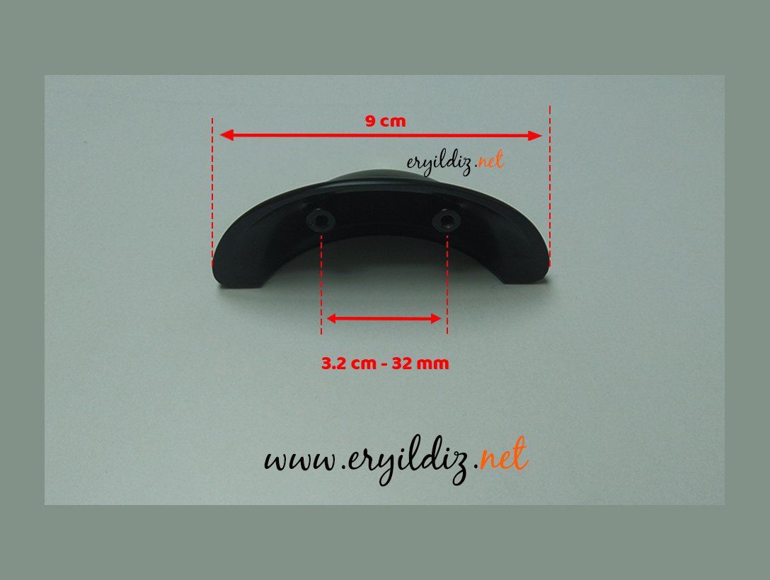 System 4525 Çanak Mobilya Kulp Siyah - 32 mm Eryıldız Hırdavat
