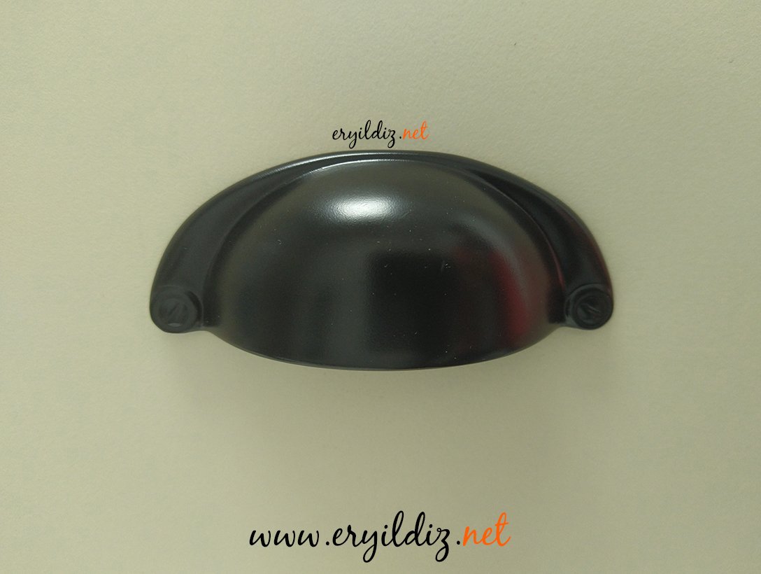 System 4525 Çanak Mobilya Kulp Siyah - 32 mm Eryıldız Hırdavat