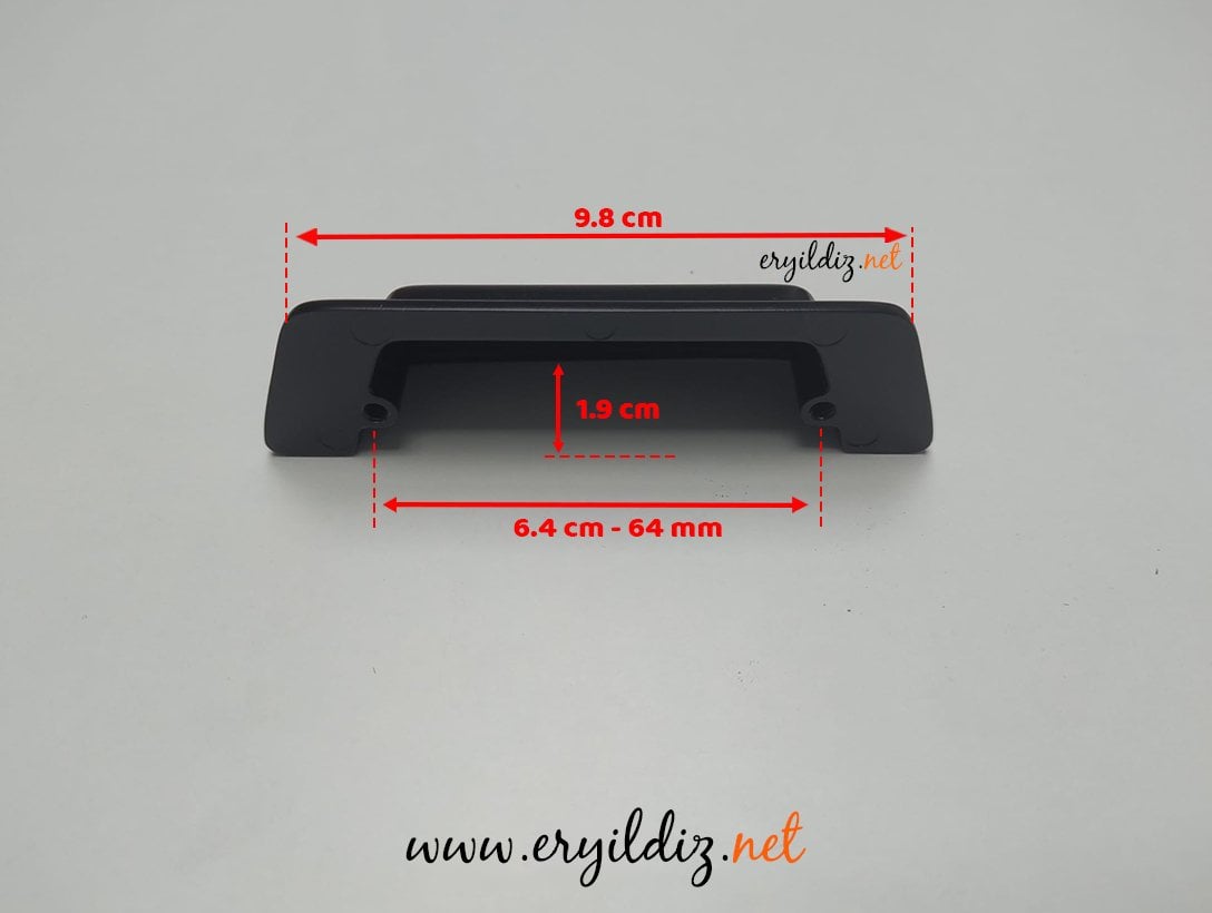 System 4529 Çanak Mobilya Kulp 64 mm Siyah Eryıldız Hırdavat
