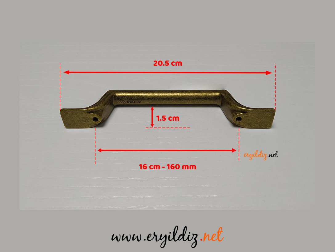 System 4583 Mobilya Kulp Antik Eskitme - 160 mm Eryıldız Hırdavat 
