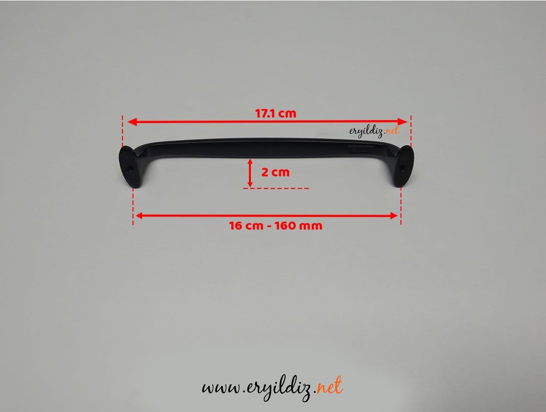 System 4595 Mobilya Kulp Siyah - 160 mm Eryıldız Hırdavat 