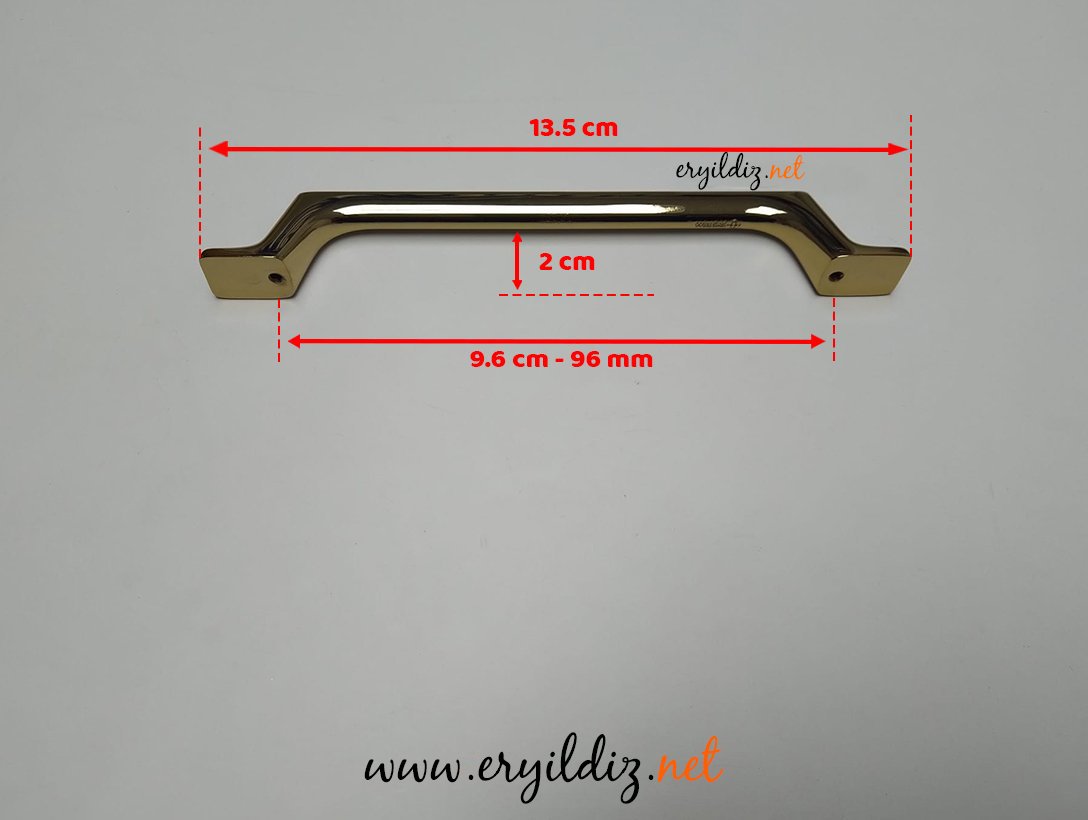 System 4598 Mobilya Kulp Altın Sarısı - 96 mm Eryıldız Hırdavat 