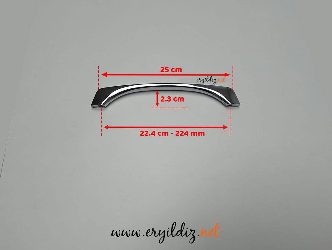 System 4635 Mobilya Kulp Krom - 224 mm