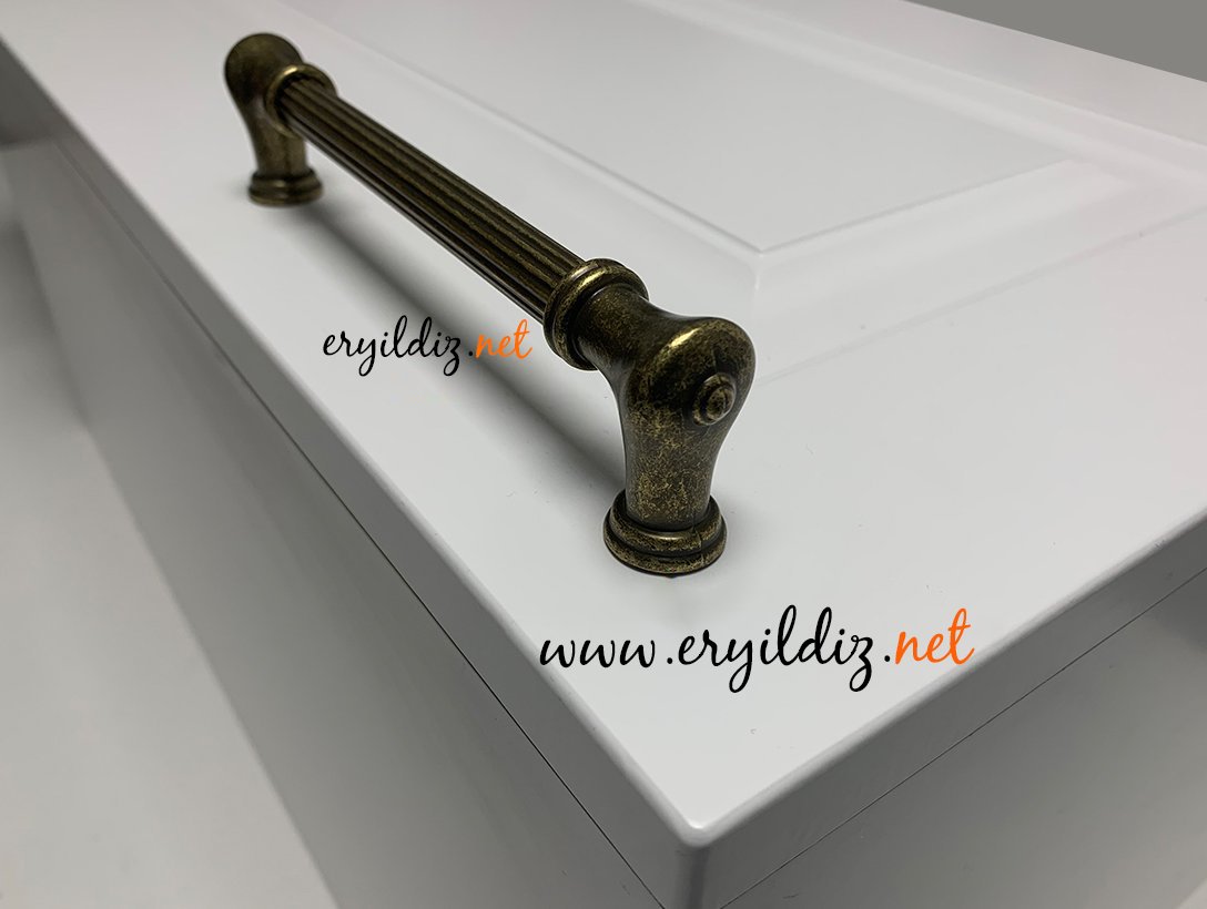System 4640 Mobilya Kulp Antik Sarı Eryıldız Hırdavat