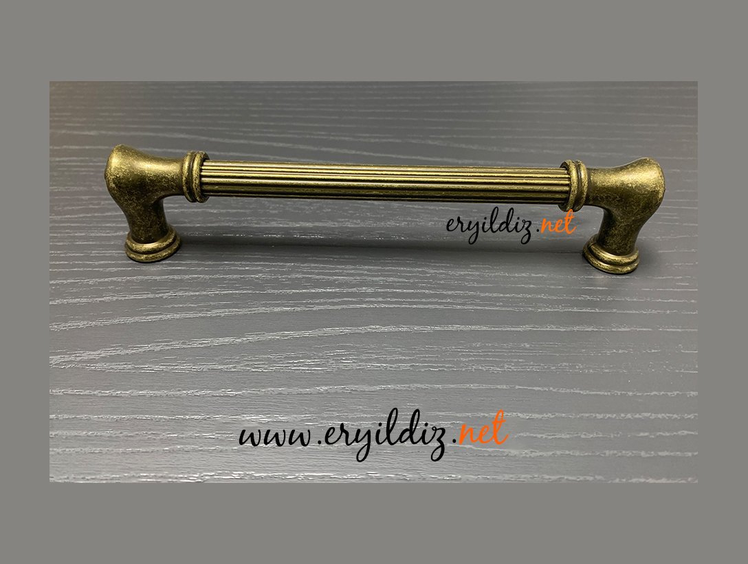 System 4640 Mobilya Kulp Antik Sarı Eryıldız Hırdavat