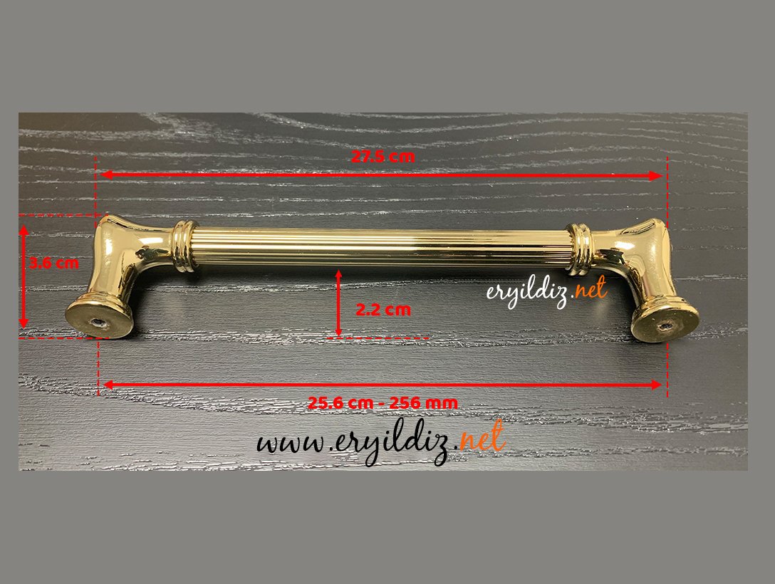 System 4640 Mobilya Kulp Altın Sarısı - 256 mm Eryıldız Hırdavat 