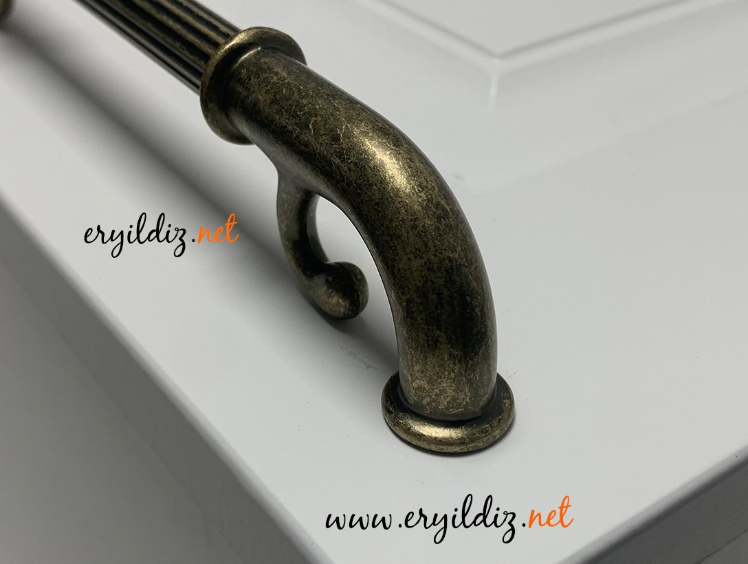 System 4645 Mobilya Kulp Antik Sarı Eryıldız Hırdavat