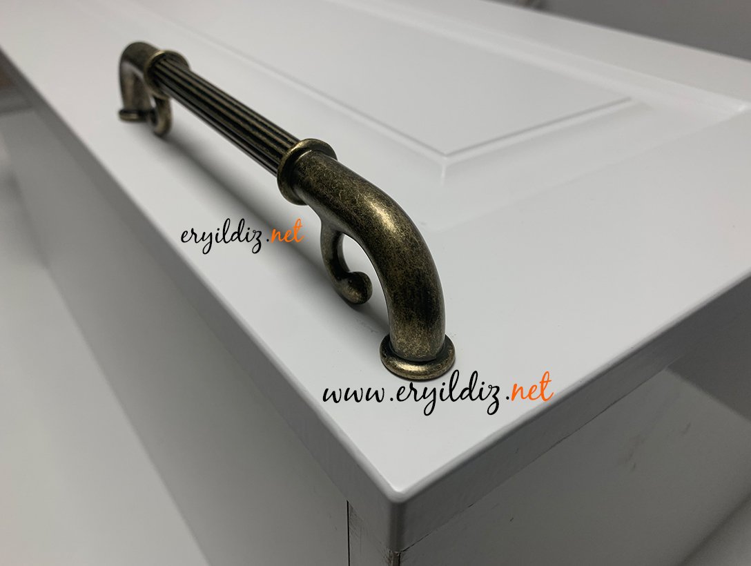 System 4645 Mobilya Kulp Antik Sarı Eryıldız Hırdavat