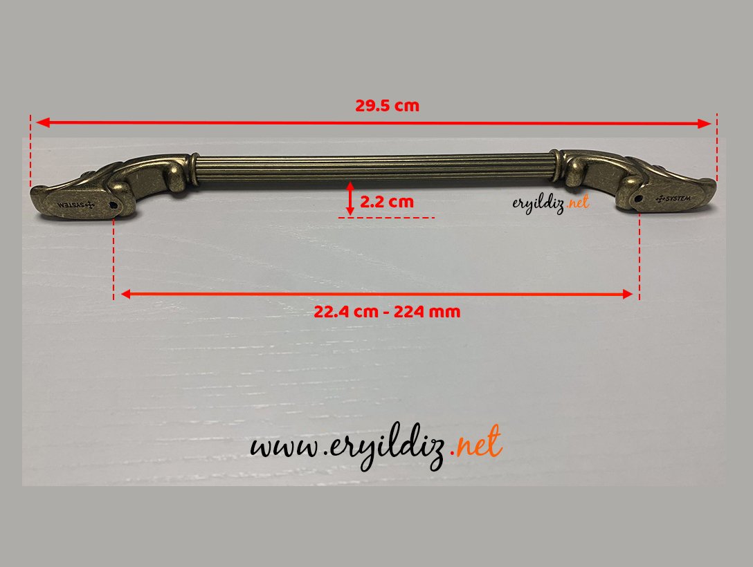System 4655 AVM-AVM Antik Mobilya Kulp 224 mm Eryıldız Hırdavat 