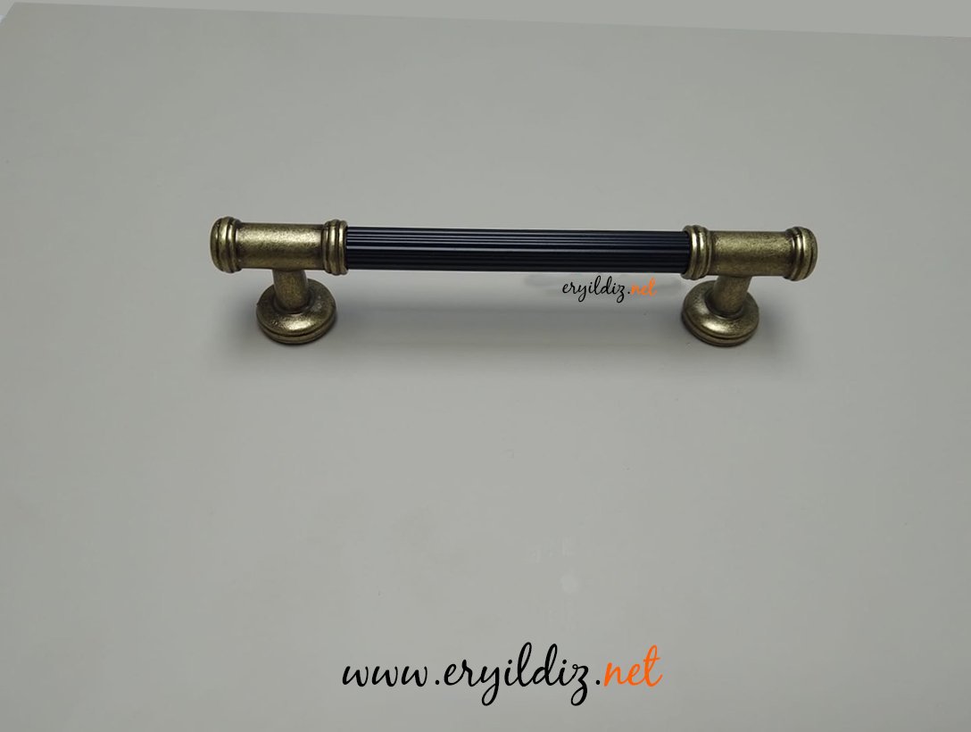 System 4665 Mobilya Kulp Antik Sarı Siyah Eryıldız Hırdavat