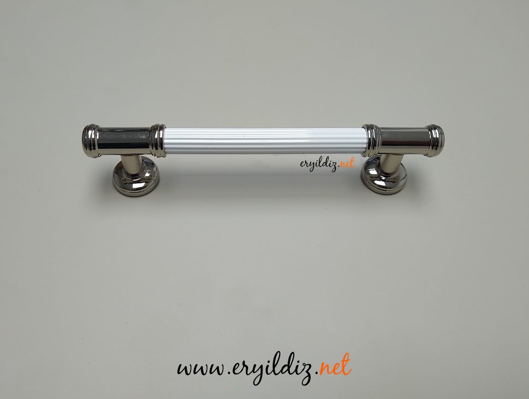 System 4665 Mobilya Kulp Parlak Nikel Beyaz Eryıldız Hırdavat