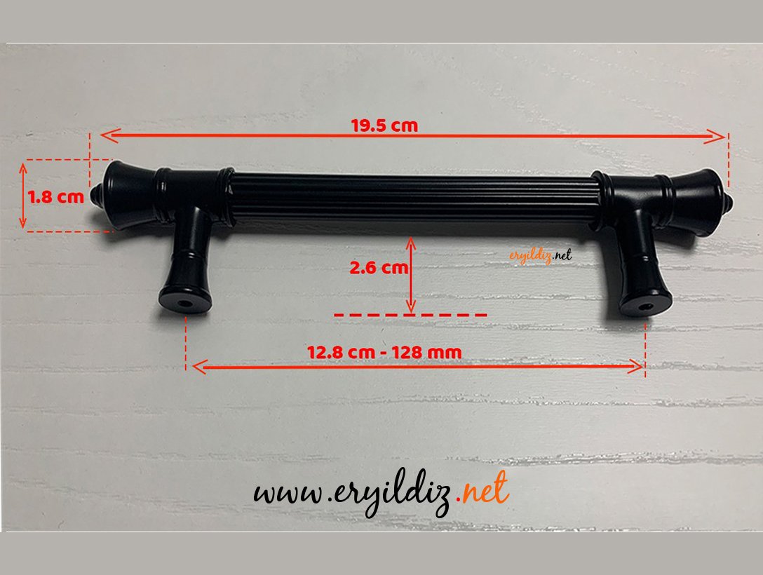 System 4675 Mobilya Kulp Siyah - 128 mm Eryıldız Hırdavat