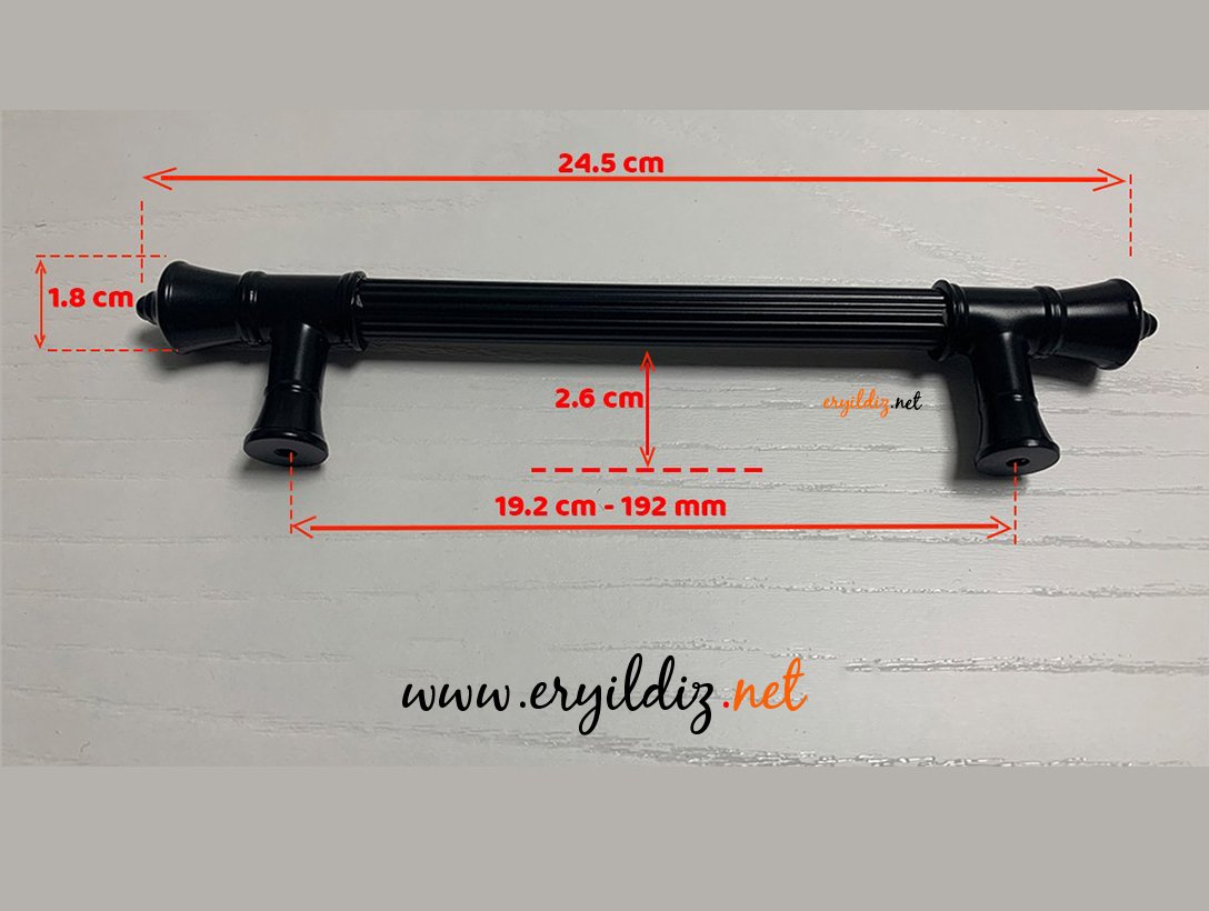 System 4675 Mobilya Kulp Siyah - 192 mm Eryıldız Hırdavat