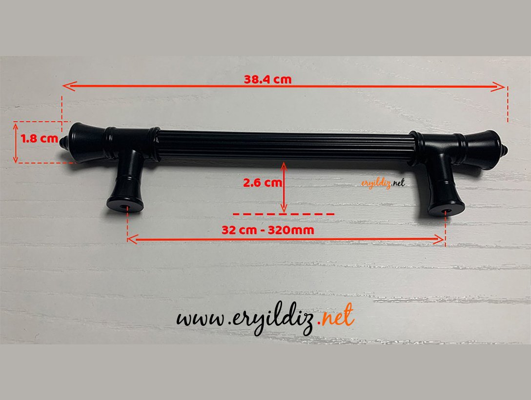 System 4675 Mobilya Kulp Siyah - 320 mm Eryıldız Hırdavat